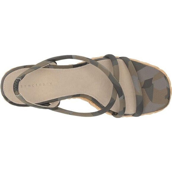 Sanctuary Women's Wilder Leather Wedge Sandal Green Multi 6.5 NEW IN BOX - Picture 5 of 8